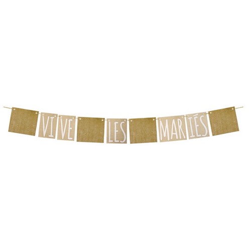 Guirlande “Vive les mariés” en toile et jute 4m