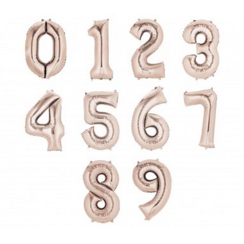 Ballon Mylar Chiffre “de 0 à 9” 86 cm rose gold