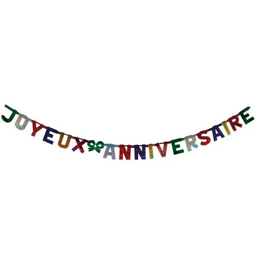 Guirlande Lettre “Joyeux Anniversaire” Géante Holographique 3,50m